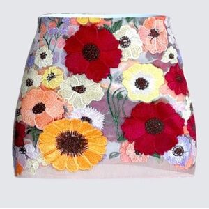 Addie Flower appliqué mini skirt size S